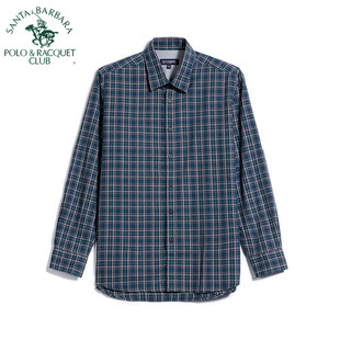 休闲合身版 格纹衬衫 简约英伦百搭纯棉格子衬衣男 长袖 圣大保罗春季