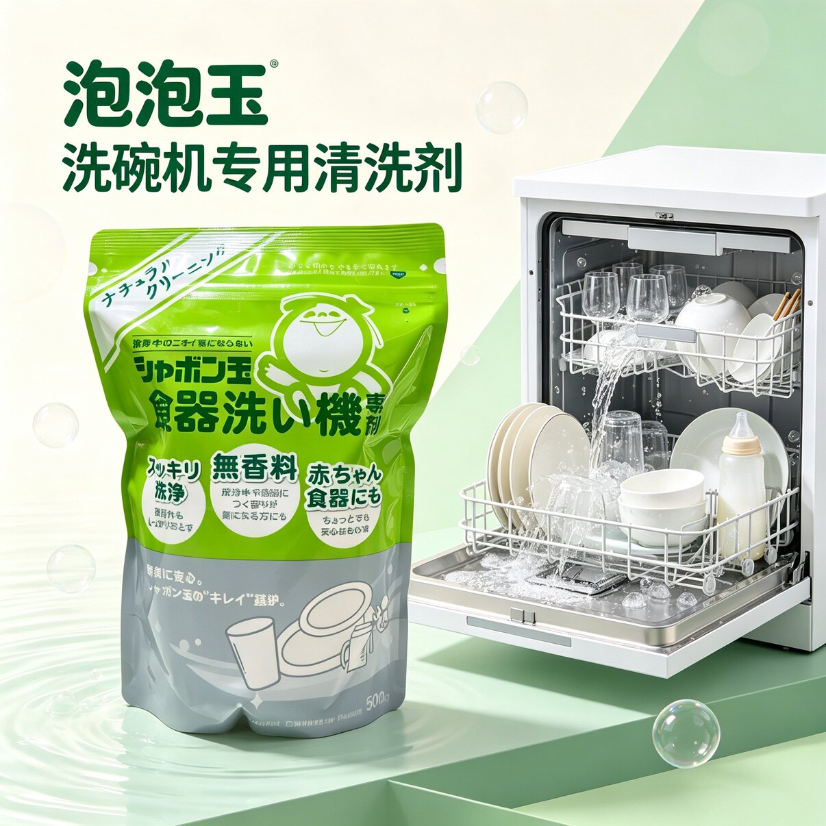 洗碗机清洁剂泡泡玉日本进口无香无荧光餐具奶瓶清洁油污满百包邮