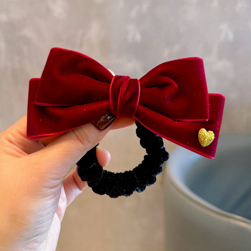 秋冬新年女童酒红植绒大蝴蝶结发夹爱心顶夹儿童发饰红色发绳马尾,童装/婴儿装/亲子装,发饰,淘宝优惠券,粉丝福利购,淘宝优惠卷