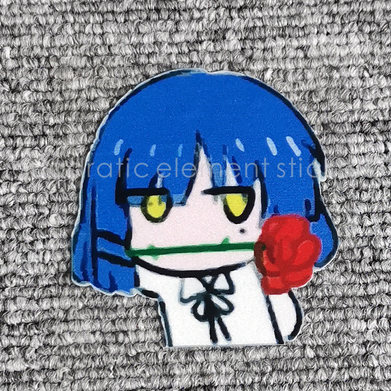 二次元孤独摇滚山田凉学姐玫瑰表白酷个性反光车贴纸手机电动车