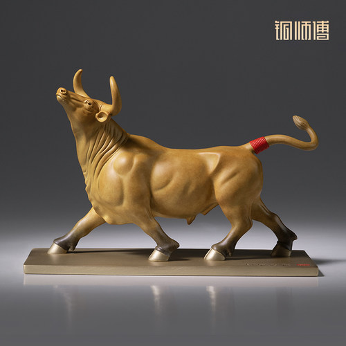 铜师傅铜牛鸿运牛开业家居摆件