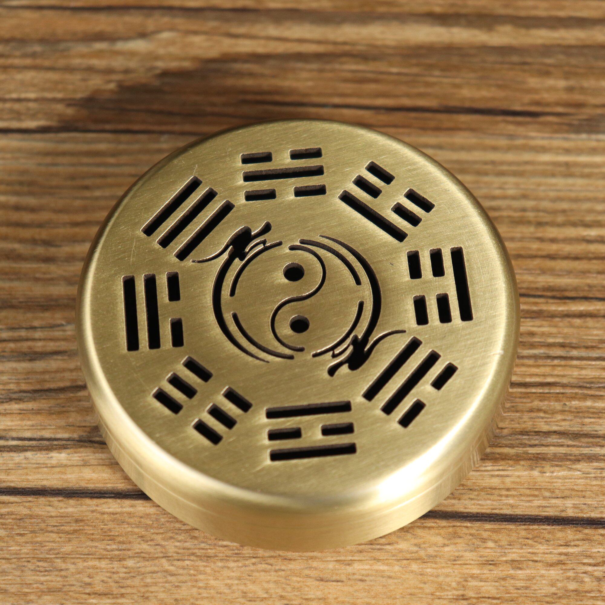 苏工纯铜八卦图香炉仿古大明宣德炉家用线香盘香炉沉香檀香熏香炉