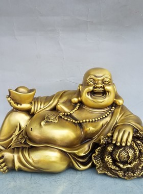 纯铜弥勒佛摆件铜大肚笑佛