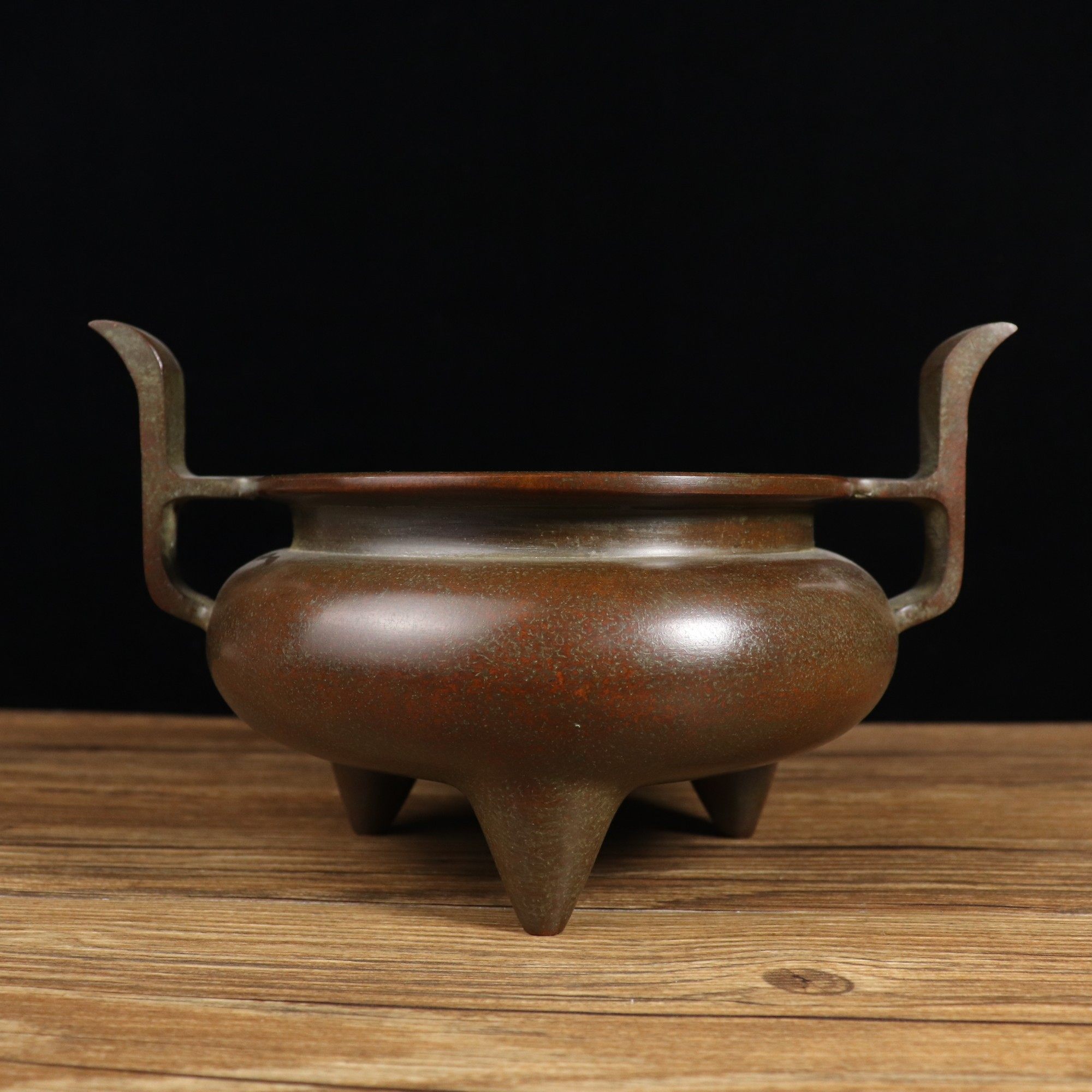 苏工纯铜香炉朝冠耳铜熏炉仿古大明宣德炉家用室内沉香檀香熏香炉