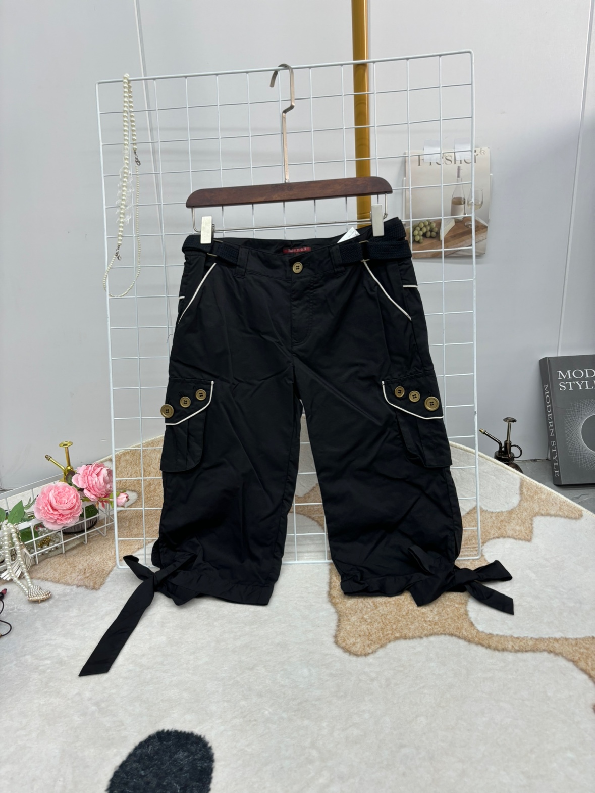 2025春秋新款时尚韩系气质百搭显瘦六分休闲裤女宽松中裤子