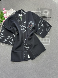 上衣 宽松显瘦气质款 动曼系卡通印花韩版 和服外套女春秋款