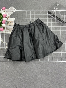 2026新款时尚韩系复古气质显瘦百褶裙皮裙女款简约百搭休闲半身裙