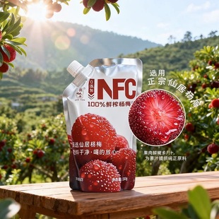 仙居特产聚仙庄NFC杨梅汁100%鲜榨纯果汁袋装无添加500ml果蔬饮料
