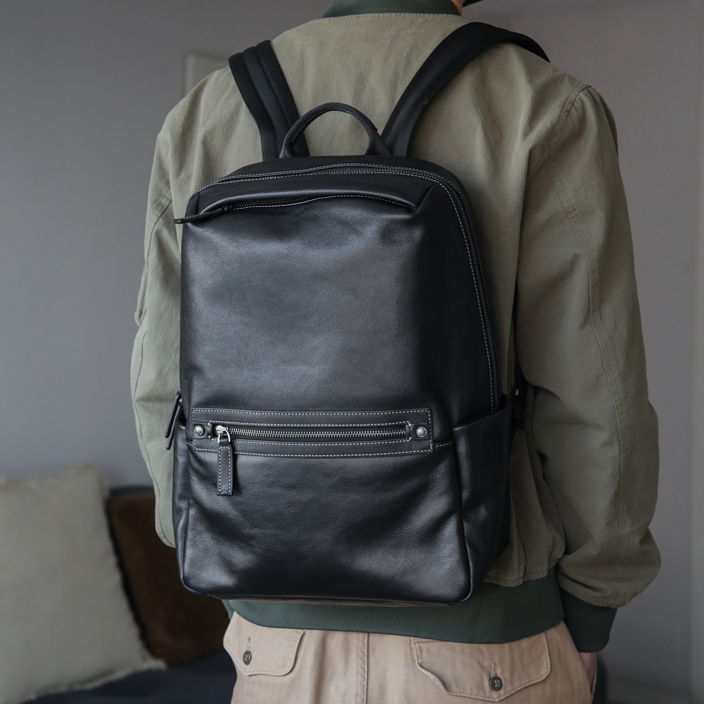 古造真皮男士双肩包植鞣头层牛皮商务大容量背包2025新款旅行包