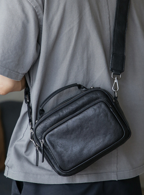 古造真皮男士单肩包植鞣头层牛皮大容量斜挎包通勤包手提包小方包