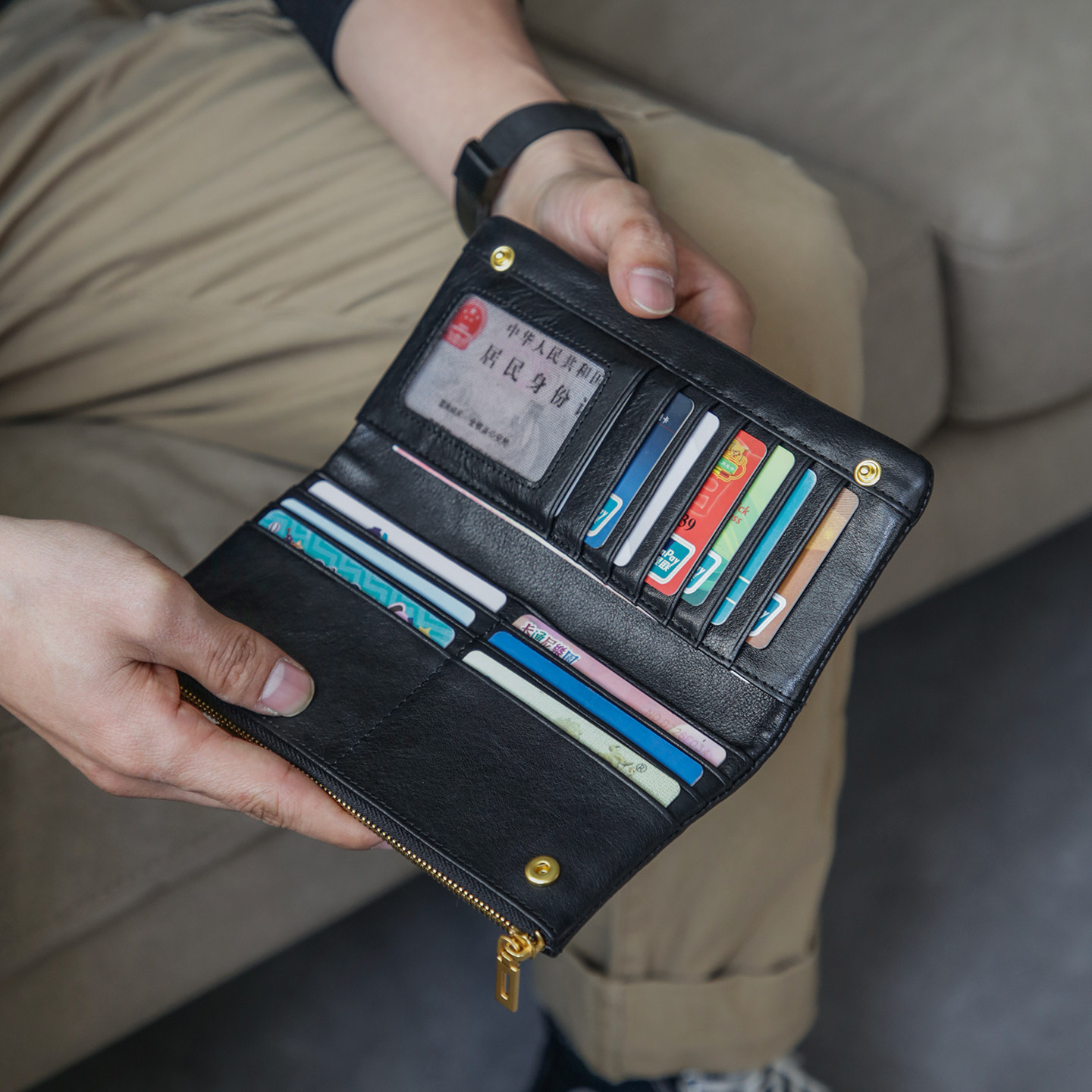 古造真皮男士长款钱包植鞣头层牛皮多卡位大容量手拿多功能卡包女,箱包皮具/热销女包/男包,钱包,淘宝优惠券,粉丝福利购,淘宝优惠卷