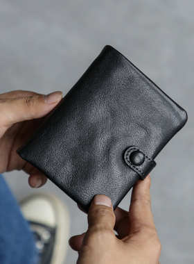 古造真皮男士钱包植鞣头层牛皮短款钱包2025新款商务休闲卡包钱夹