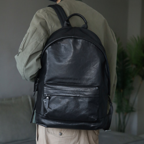 经典款复古植鞣头层牛皮男士旅行背包潮牌真皮大容量双肩包电脑包