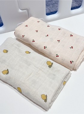 muslin纱布包巾双层四层有机棉宝宝盖毯夏薄婴儿抱被新生襁褓浴巾