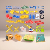 大颗粒机械齿轮积木配件兼容电机教学9656涡轮轴孔梁益智组装 玩具