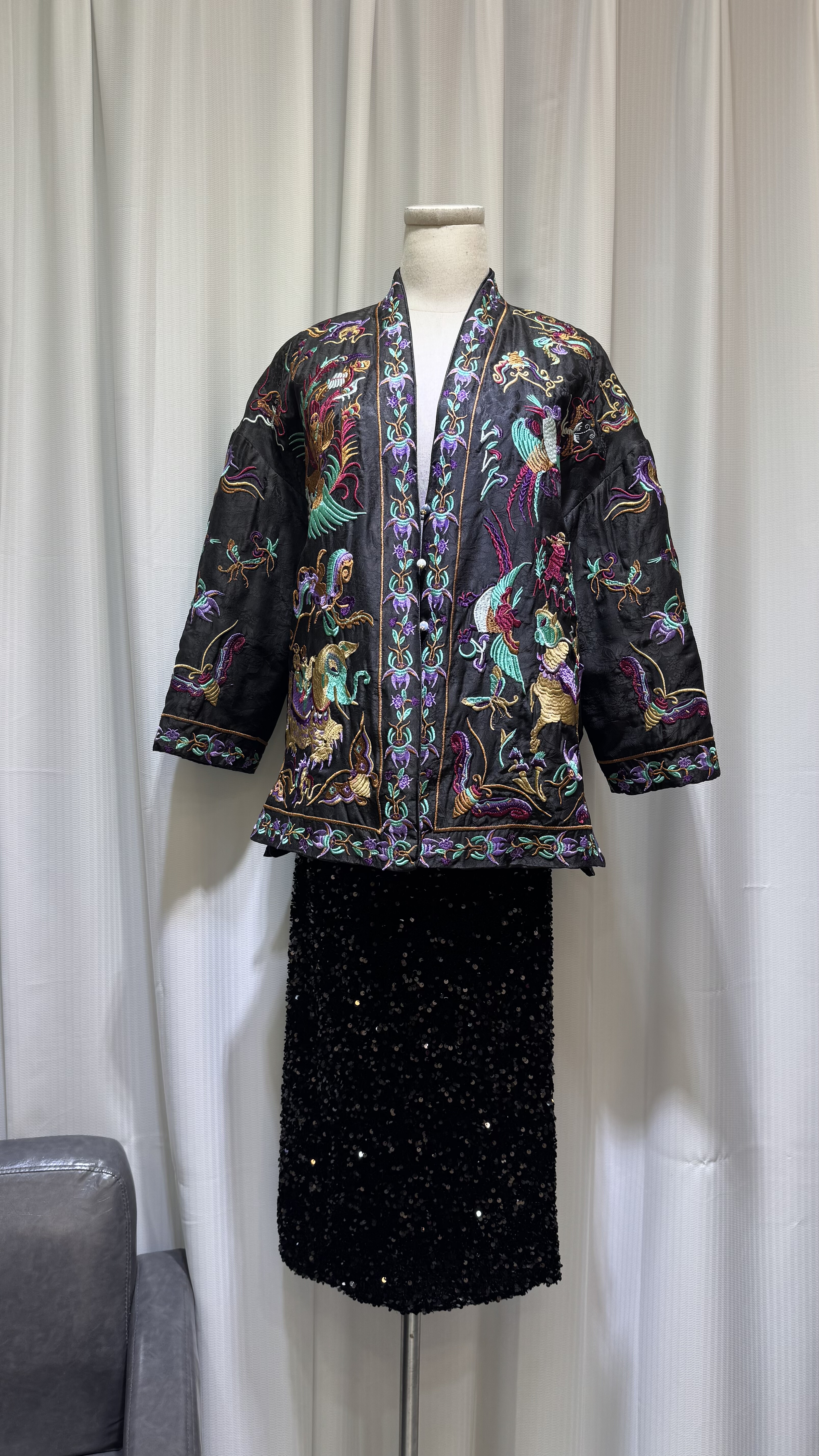 2825新款原创设计香云纱重工刺绣棉袄。,女装/女士精品,民族服装/舞台装,淘宝优惠券,粉丝福利购,淘宝优惠卷