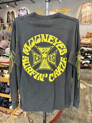 全新New Vintage风格水洗做旧哈雷西海岸choppers纯棉长袖T恤