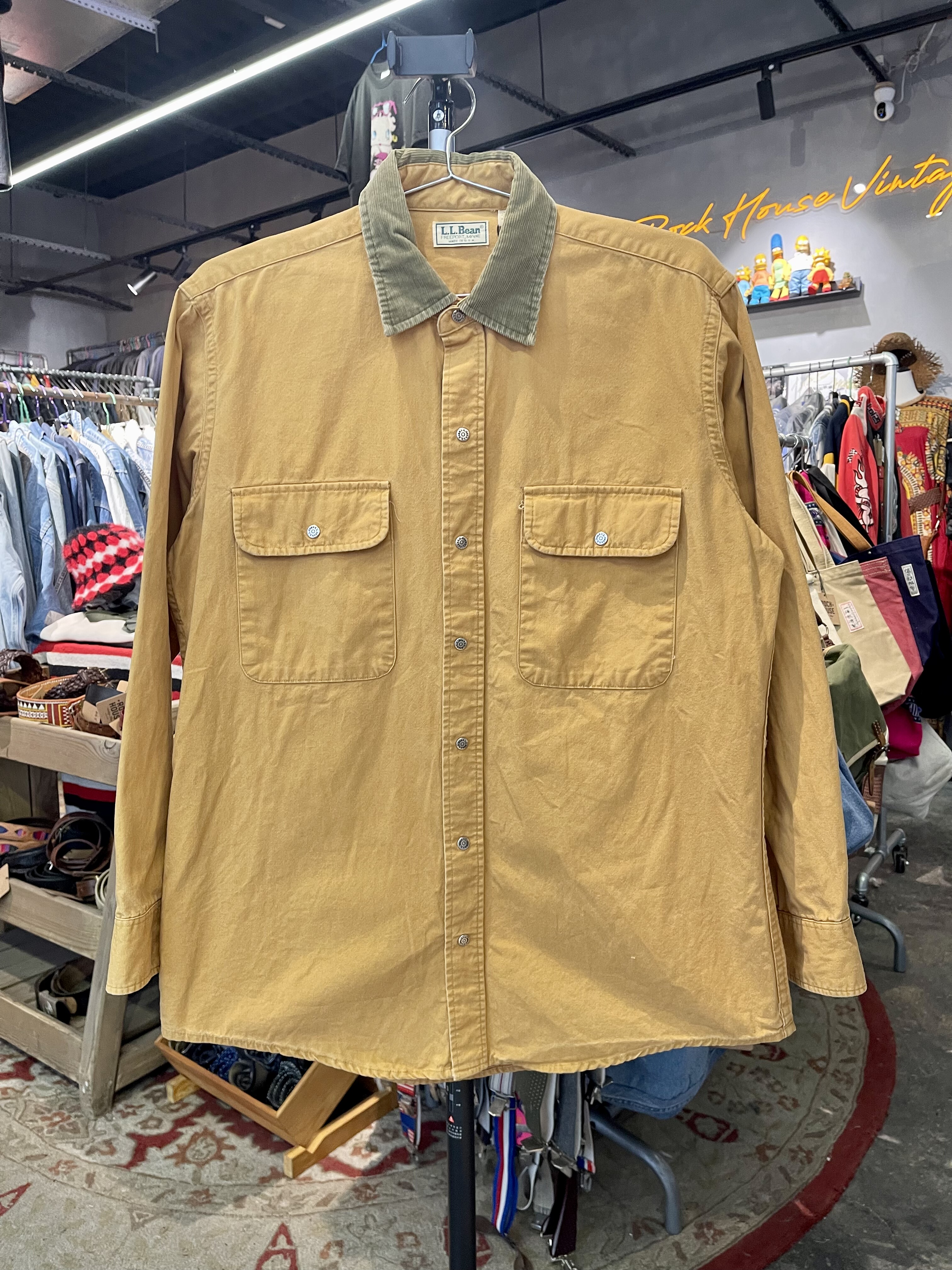Vintage古着美产LLBean纯棉工装猎装衬衫