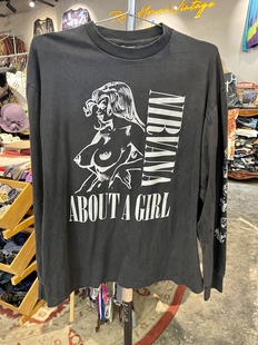 水洗做旧涅槃NIRVANA垃圾摇滚乐队长袖 T恤 Vintage风格 全新New