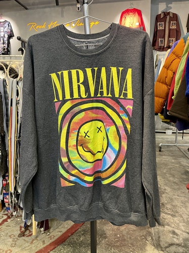 Vintage古着元年正版NIRVANA涅槃乐队摇滚长袖加厚卫衣