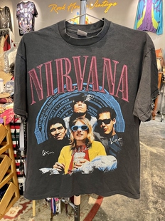 全新New T恤 Vintage水洗做旧涅槃NIRVANA垃圾摇滚乐队纯棉短袖