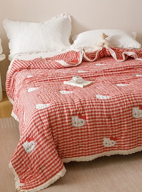 全棉卡通安心棉泡芙被 十层全棉纱布被子被芯