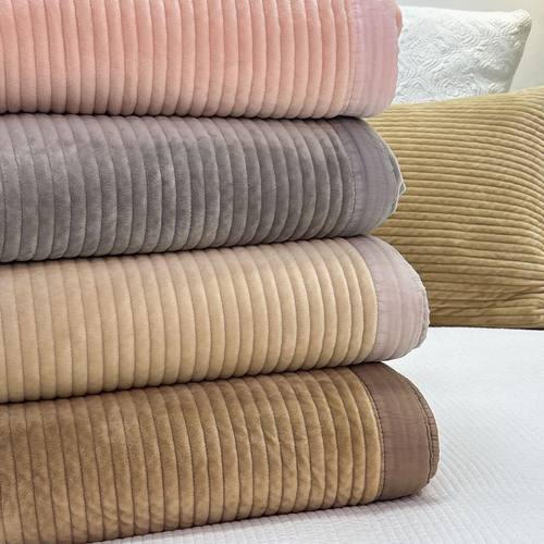 韩国一面纯色直条绒天鹅绒短毛绒一面纯棉染色砂洗巴厘纱双面用