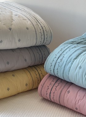 韩国在售同款 外贸全棉床盖三件套 ins博主网红60支全棉小花床盖