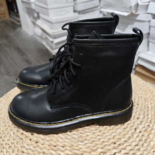 秋冬经典款百搭系带复古英伦短靴马丁靴加绒保暖秀气头层牛皮女靴
