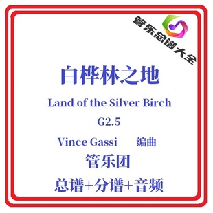 管樂總譜 總分譜 白樺林之地2.5級交響管樂合奏樂譜管樂團比賽原版