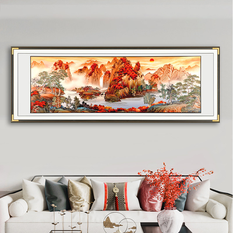客厅沙发背景墙装饰画铜雕画高端