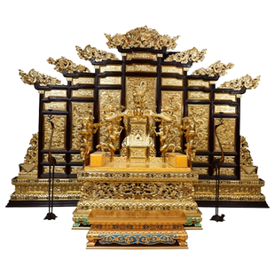 龙椅皇上宝座皇帝宝座龙椅仿古东阳木雕皇宫寺庙禅椅雕刻酒店屏风