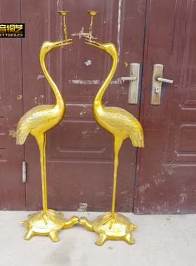 铜器乌龟鹤烛台油灯酒杯