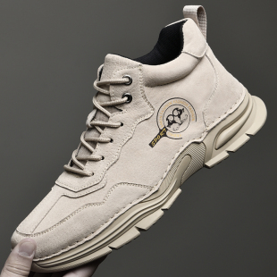 真皮马丁靴外贸百搭潮流高帮皮靴工装 靴子 2022秋冬新款 木羚森男鞋