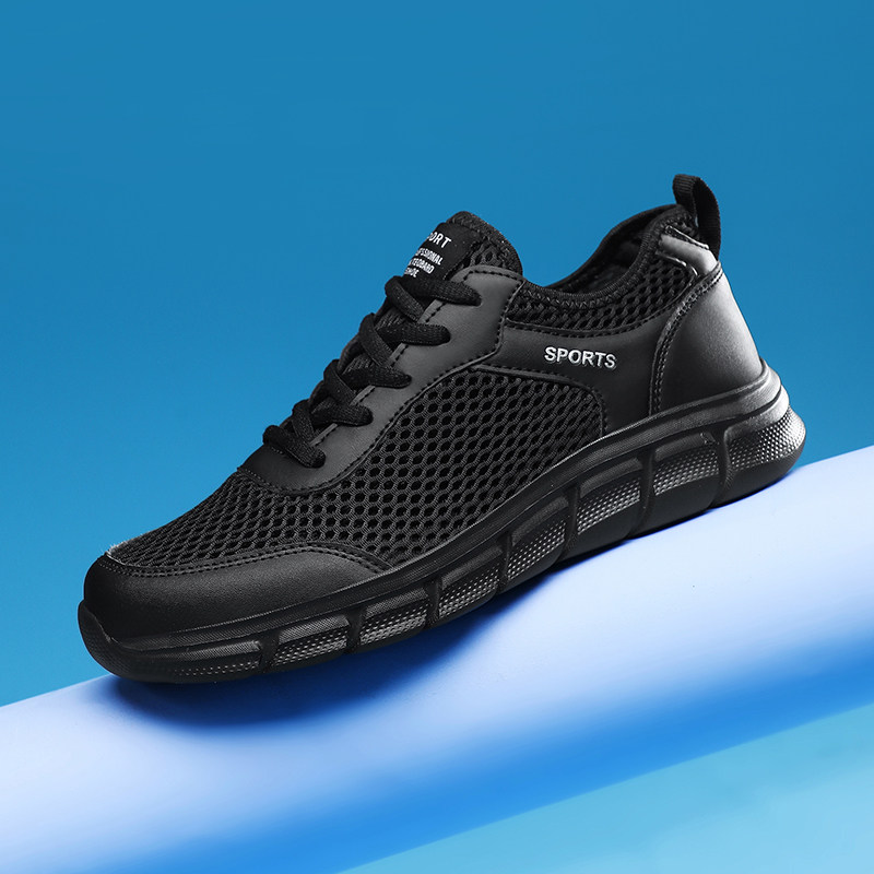 外贸原单黑色运动鞋软底工作鞋