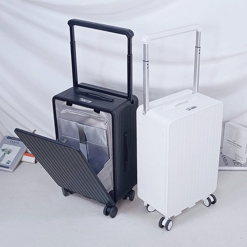 前开口宽拉杆20寸登机密码行李箱