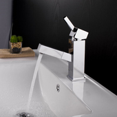 ICI全铜方形面盆抽拉龙头台上盆浴室洗脸盆拉伸伸缩水龙头