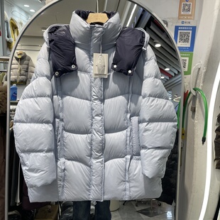 2026冬季新款女羽绒服短款小个子拼接撞色面包服宽松外套