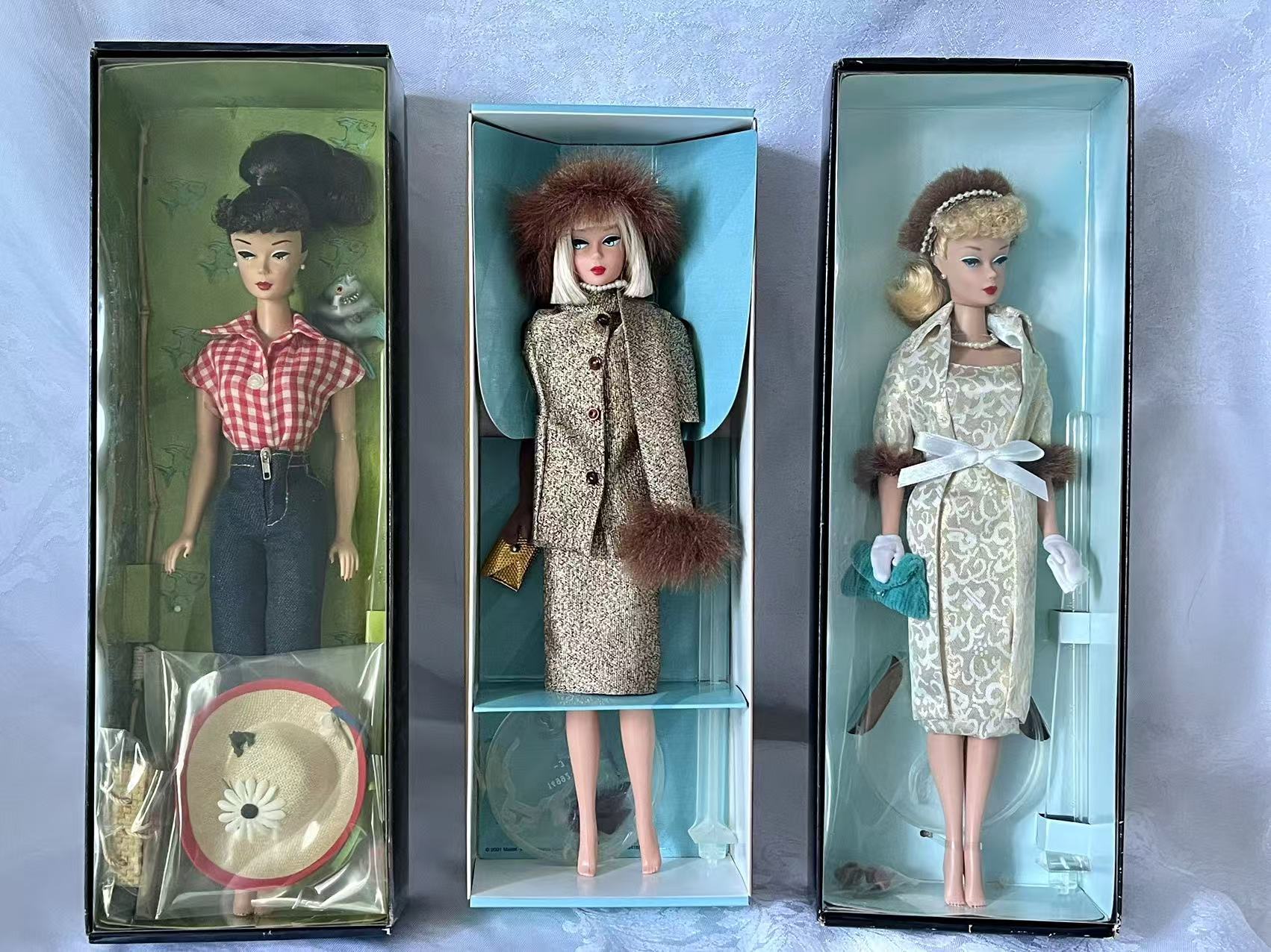 中古收藏美国正版美泰复刻芭比娃娃女孩生日礼物