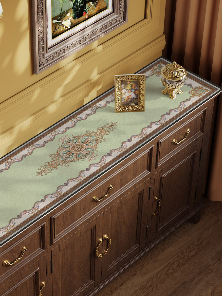 欧式鞋柜垫子防尘盖布盖巾可擦洗防水皮革垫电视柜桌布高级感桌旗,居家布艺,桌布,淘宝优惠券,粉丝福利购,淘宝优惠卷