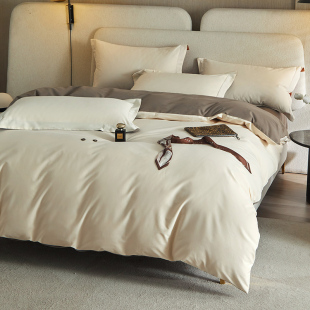 可定制轻奢风100S全棉磨毛床笠四件套被套230x230x250x248x248cm