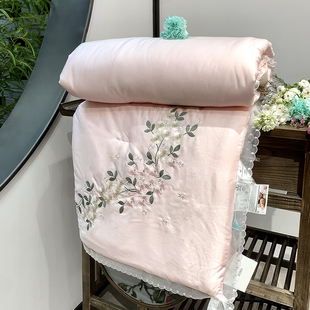 夏季 230可水洗凉感冰丝薄被子 60S莱赛尔夏被空调被夏凉被双人200