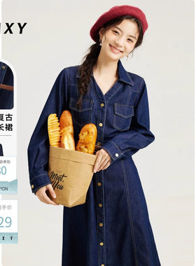 古木夕羊气质通勤牛仔连衣裙
