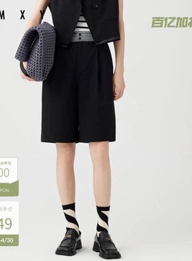 古木夕羊夏季气质纯色时尚西装短裤女宽松百搭休闲裤GS430142008