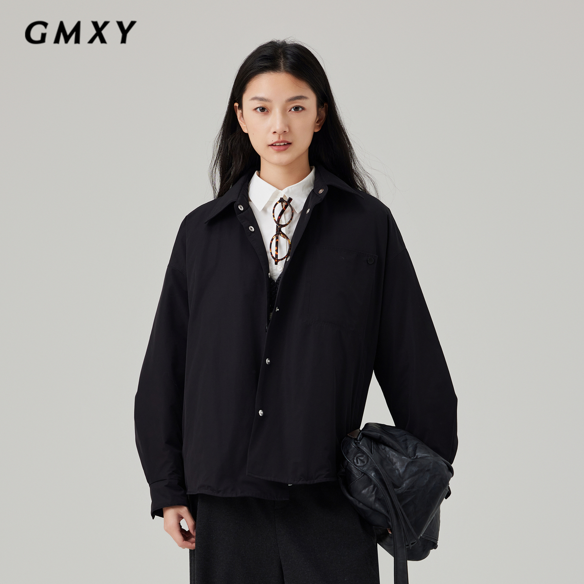 古木夕羊纯色百搭翻领90白鸭绒羽绒服女2024冬季单排扣保暖外套