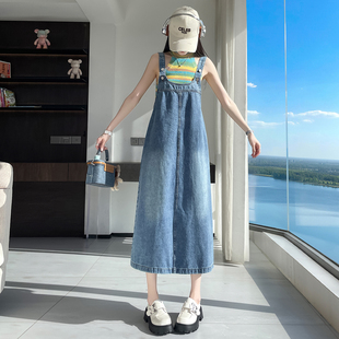 减龄牛仔背带裙女2026春秋新款高腰显瘦中长款韩版宽松休闲连衣裙