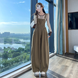 减龄牛仔背带裤 女春秋2026新款 高腰显瘦宽松休闲连体香蕉裤 阔腿裤