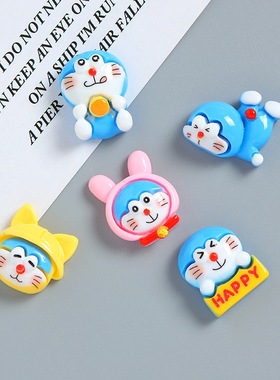 卡通蓝色叮当猫手工奶油胶diy手机壳水杯冰箱贴鞋扣发夹饰品材料