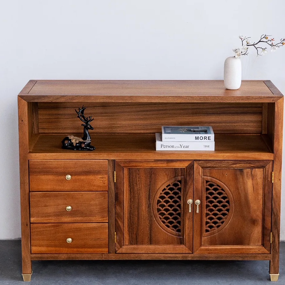 实木餐边柜储物柜全实木餐厅酒柜