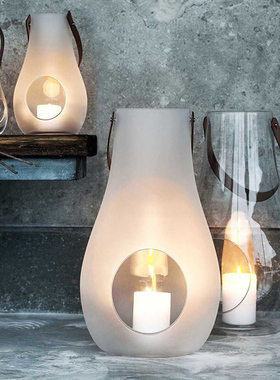 丹麦进口holmegaard手提防风玻璃灯笼户外简约烛台悬挂蜡烛光吊灯